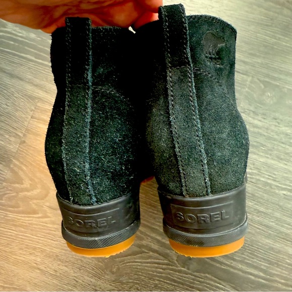 SOREL Evie Chelsea Ankle Boots Waterproof Leather Pull On Black Women's Size 7.5 - Picture 4 of 9